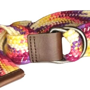 ~2011 BOHO~Women's Multi-Colored Belt, EDDIE BAUER. Leather tabs! SM/Medium